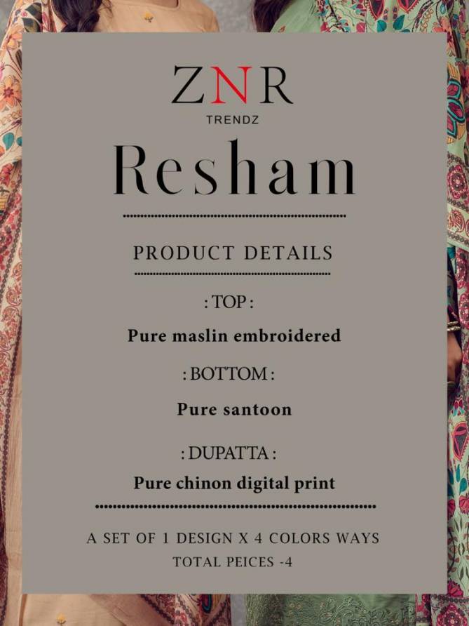 Znr Resham Fancy Festive Wear Designer Salwar Suits Collection